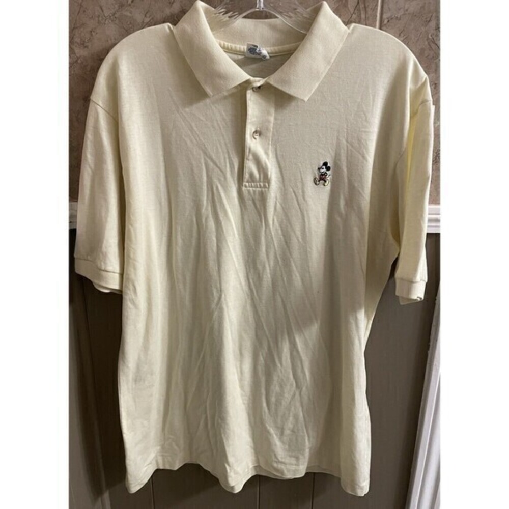 Vintage Disney Mickey Mouse Yellow Polo Men's‎ Size XL